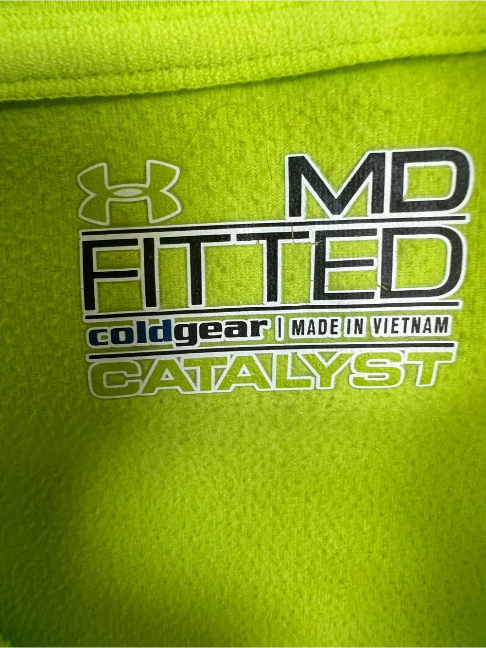 Under Armour Coldgear Catalyst Green 1/4 Zip Mock Neck Fitted Pullover Md # 239 View 2